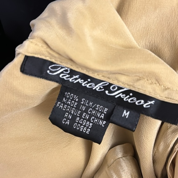 Vintage Patrick Tricot 100% Silk Gold Pants - Picture 3 of 3